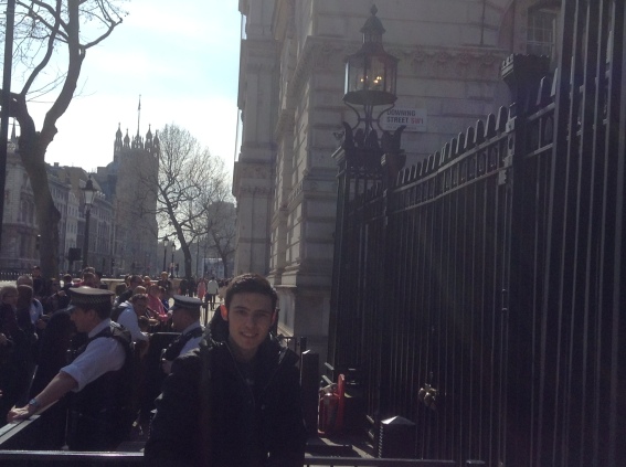 Outside Downing Street in April 2015 